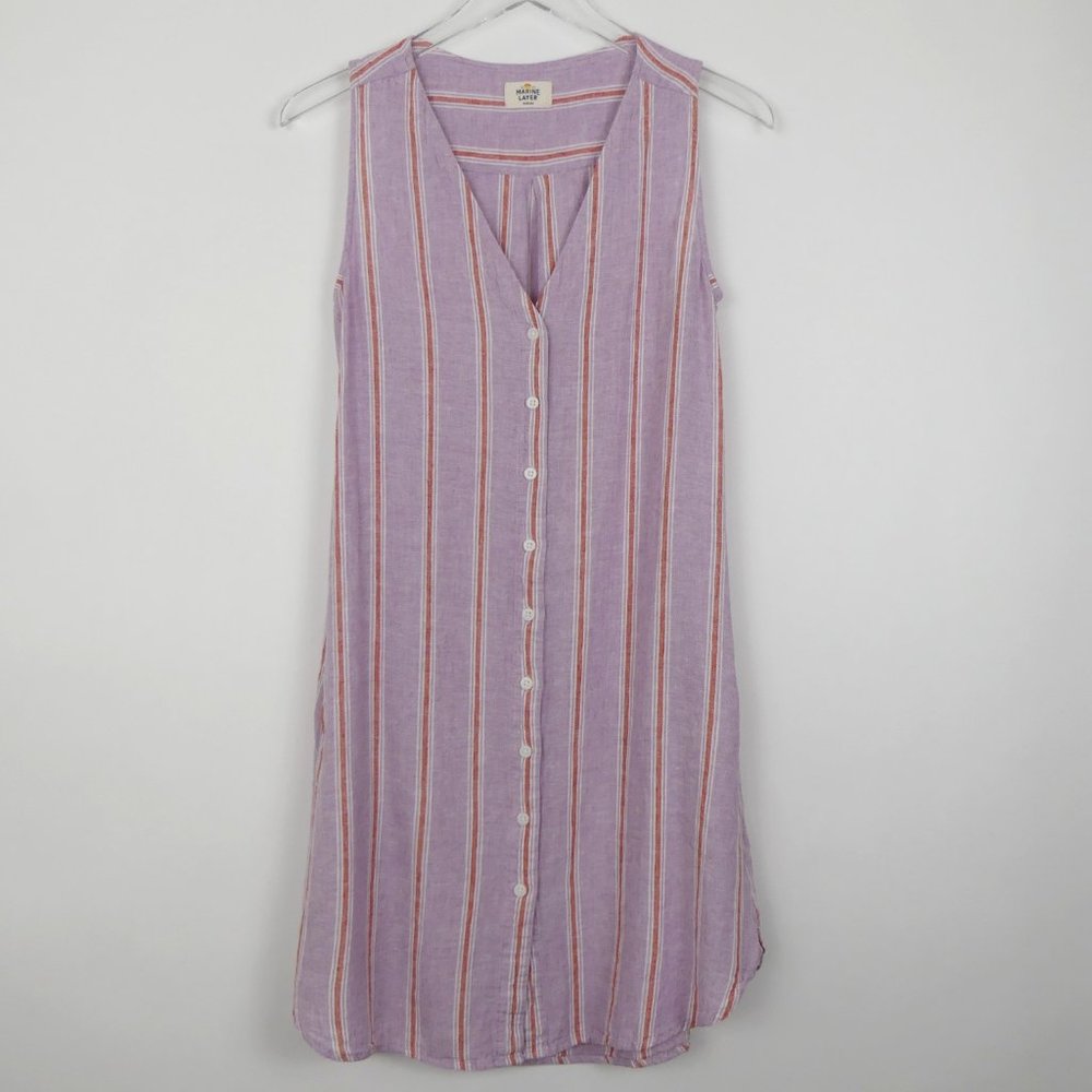 Marine Layer Lake Linen Blend Tank Dress